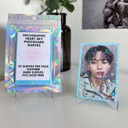 Holographic Heart Sky Photocard Sleeves (25 Pack)