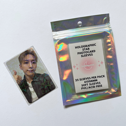 Pochettes holographiques pour cartes photo étoiles (paquet de 25)