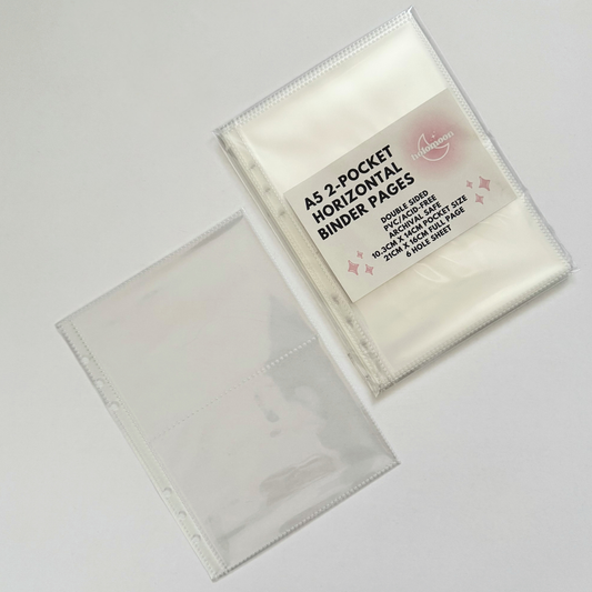 A5 2 Pocket Horizontal Binder Pages (10 pack)