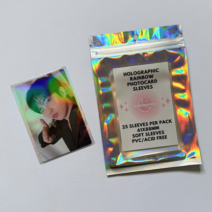 Pochettes holographiques pour cartes photo arc-en-ciel (paquet de 25)