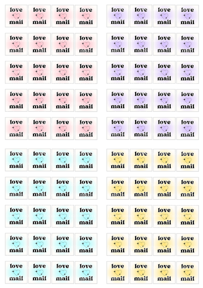 Love Mail Glow Stickers Digital Download