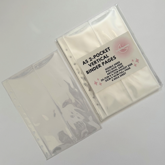 A5 2 Pocket Vertical Binder Pages (10 pack)