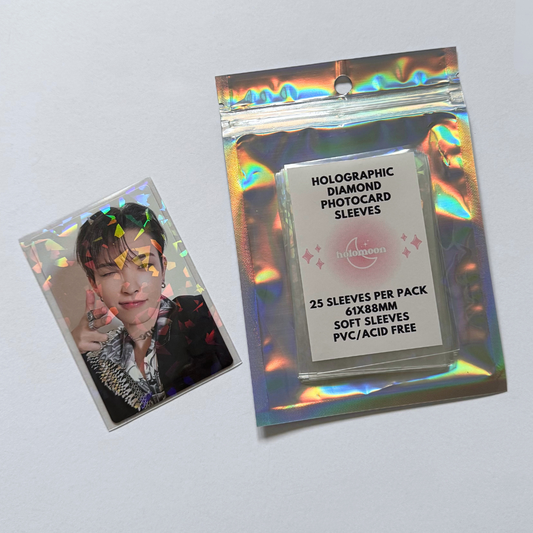 Pochettes holographiques pour cartes photo diamant (paquet de 25)