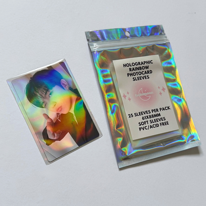 Pochettes holographiques pour cartes photo arc-en-ciel (paquet de 25)