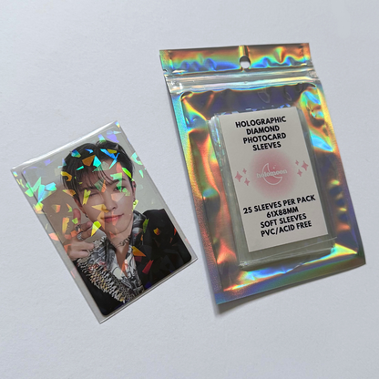Pochettes holographiques pour cartes photo diamant (paquet de 25)