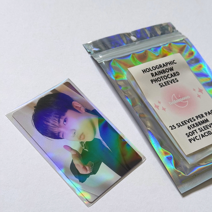 Pochettes holographiques pour cartes photo arc-en-ciel (paquet de 25)