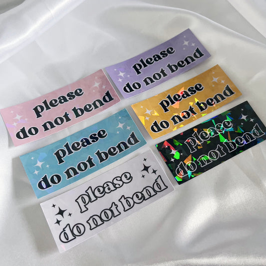 Do Not Bend Stickers Large - Holographic (10 Pack)