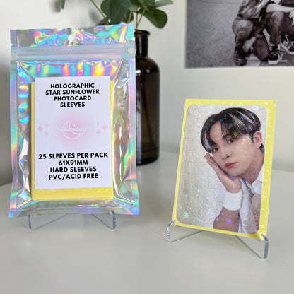 Holographic Star Sunflower Photocard Sleeves (25 Pack)