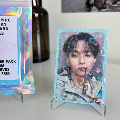 Holographic Heart Sky Photocard Sleeves (25 Pack)