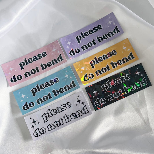 Do Not Bend Stickers Regular - Holographic (10 Pack)