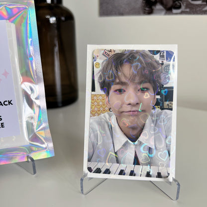 Holographic Heart White Photocard Sleeves (25 Pack)