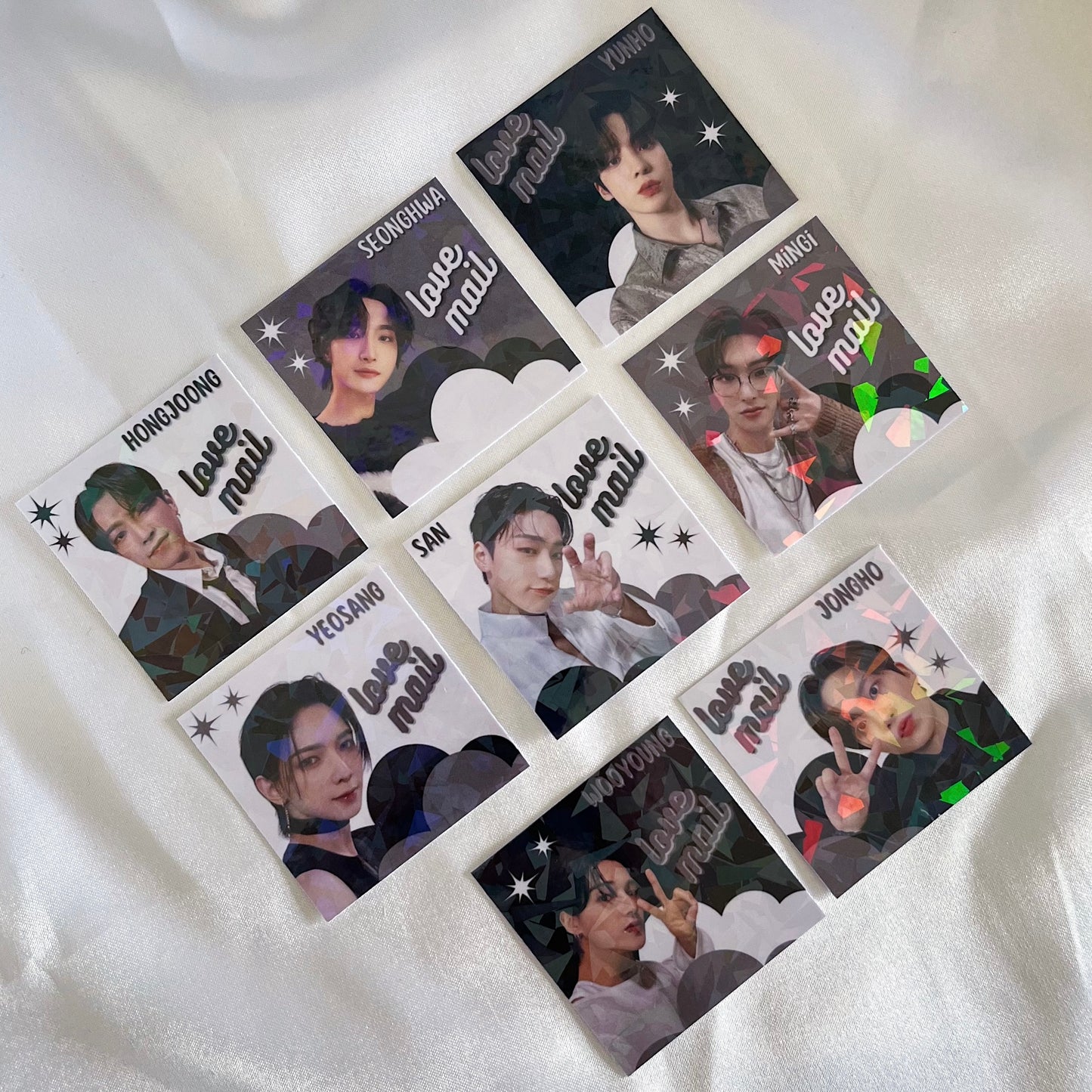 Ateez Love Mail Stickers - Holographic (10 pack)