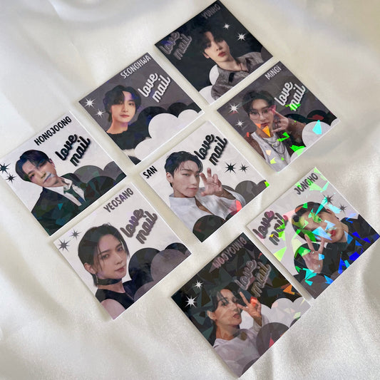 Ateez Love Mail Stickers - Holographic (10 pack)