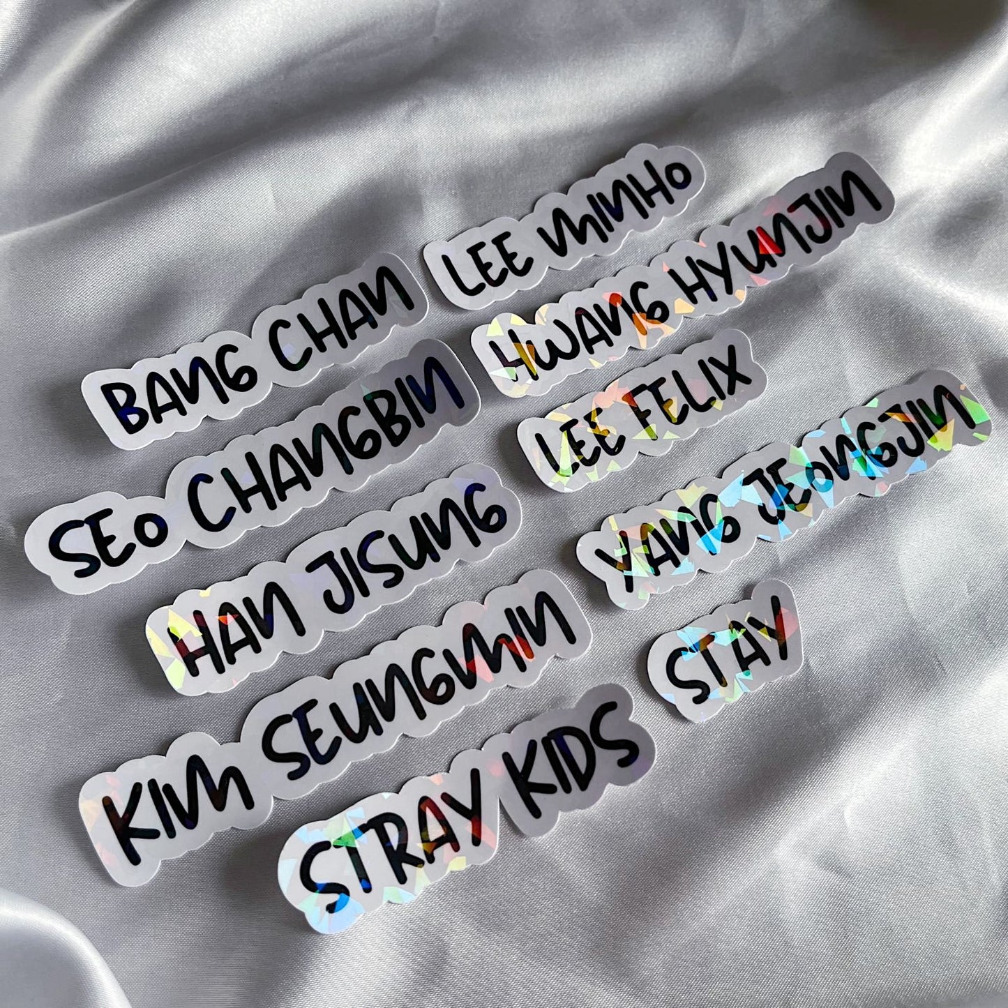 Stray Kids Holographic Name Sticker Set - Bubble