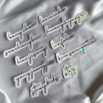 Stray Kids Holographic Name Sticker Set - Caligraphy