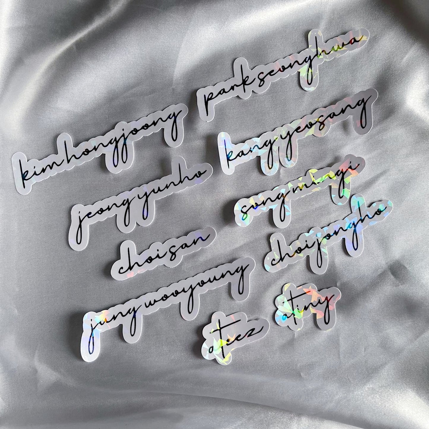 Ateez Holographic Name Sticker Set - Caligraphy