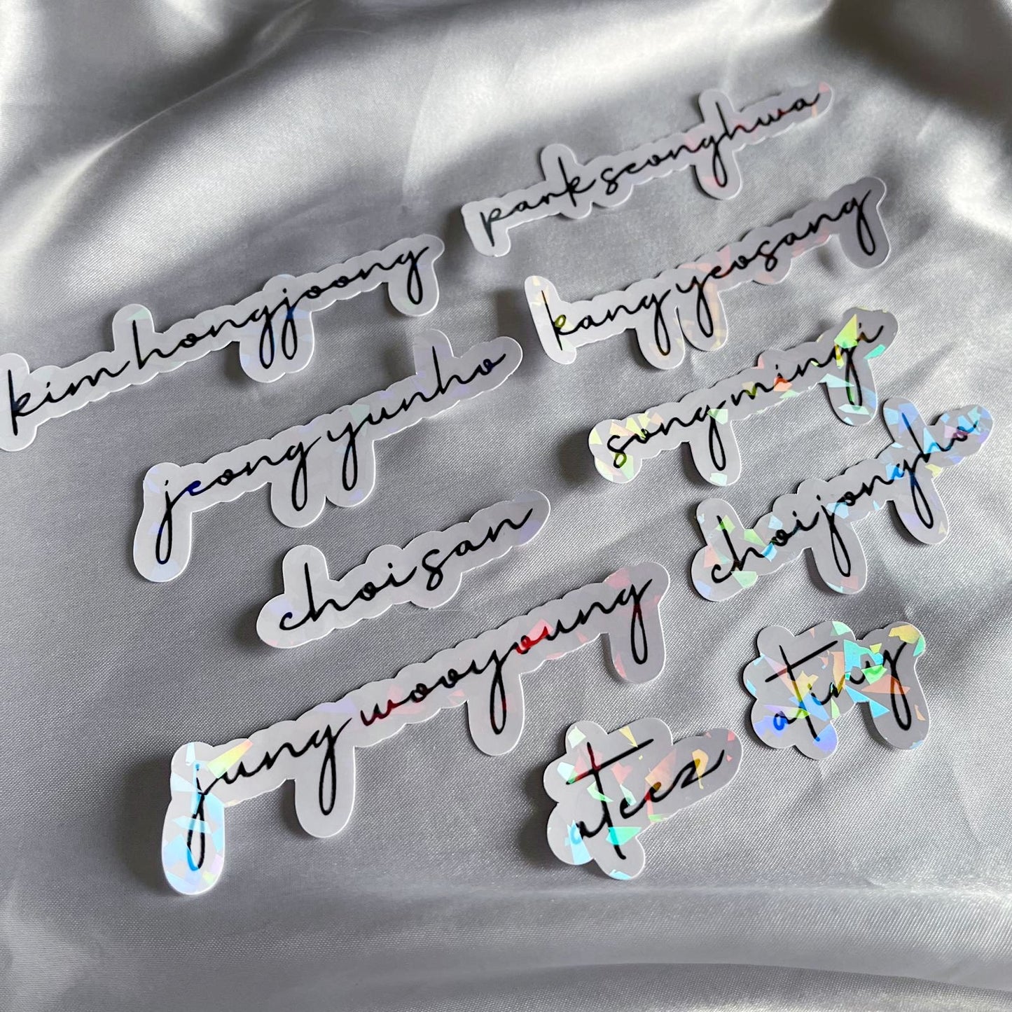 Ateez Holographic Name Sticker Set - Caligraphy