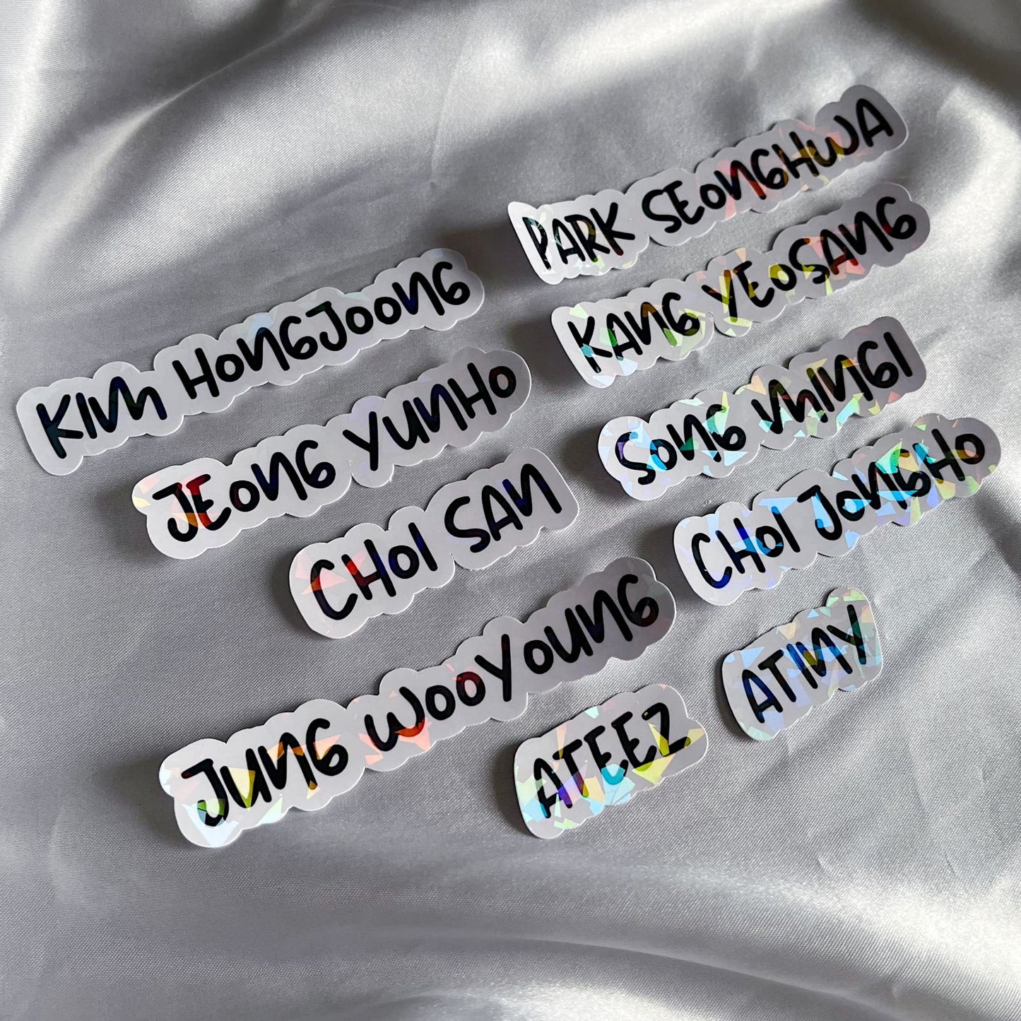 Ateez Holographic Name Sticker Set - Bubble