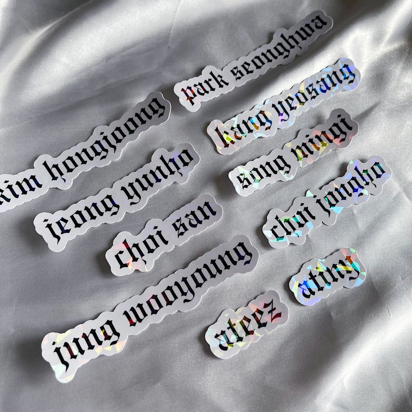 Ateez Holographic Name Sticker Set - Traditional